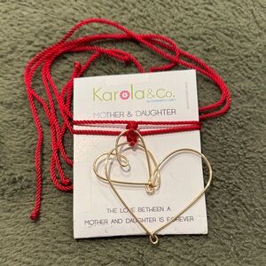 Karola Mother & Daughter Gold Heart Necklace Set